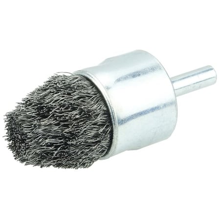 Weiler Controlled Flare Crimped Wire End Brush 1", .0104" Steel Fill 10309